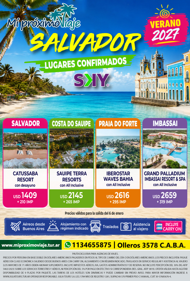 SALVADOR con SKY - LUGARES CONFIRMADOS VERANO 2027 !
